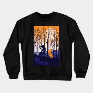 retro mountain bike poster illustration Crewneck Sweatshirt